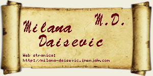 Milana Daišević vizit kartica